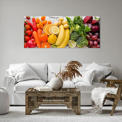 Wandbilder Dekoration Wohnzimmer Essen Gemüse Essen frisch Panorama Bilder auf Leinwand 120x50cm Lei