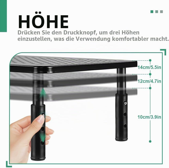 FURWOO 2er-Pack Laptop-Ständer Schreibtisch-Monitorständer für Computer Drucker Notebook 3-fach höhe