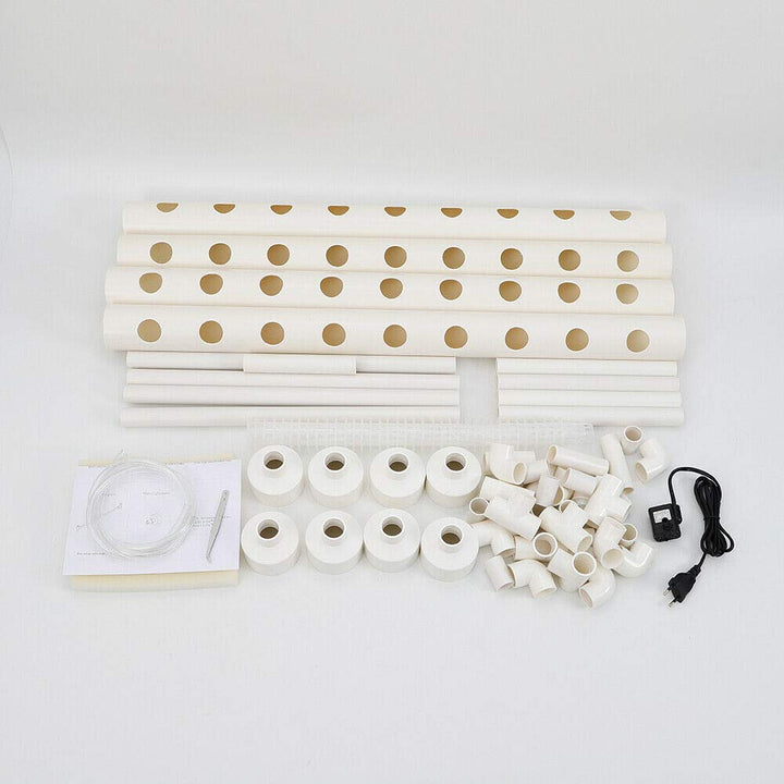 Fetcoi 36 Löcher Hydroponic Grow Kit, 1 Layer Hydroponic System, Pvc Wasserkultur Pflanzen Growing S