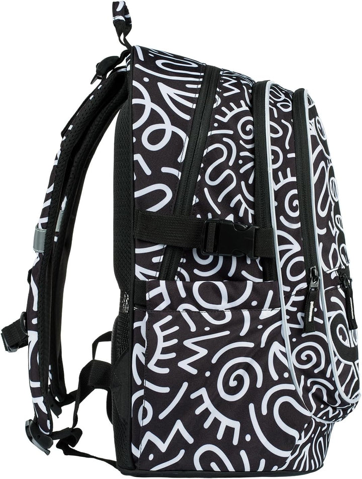 Baagl Kinderrucksack, Schulrucksack für Kinder mit ergonomisch geformter Rücken, Brustgurt und refle