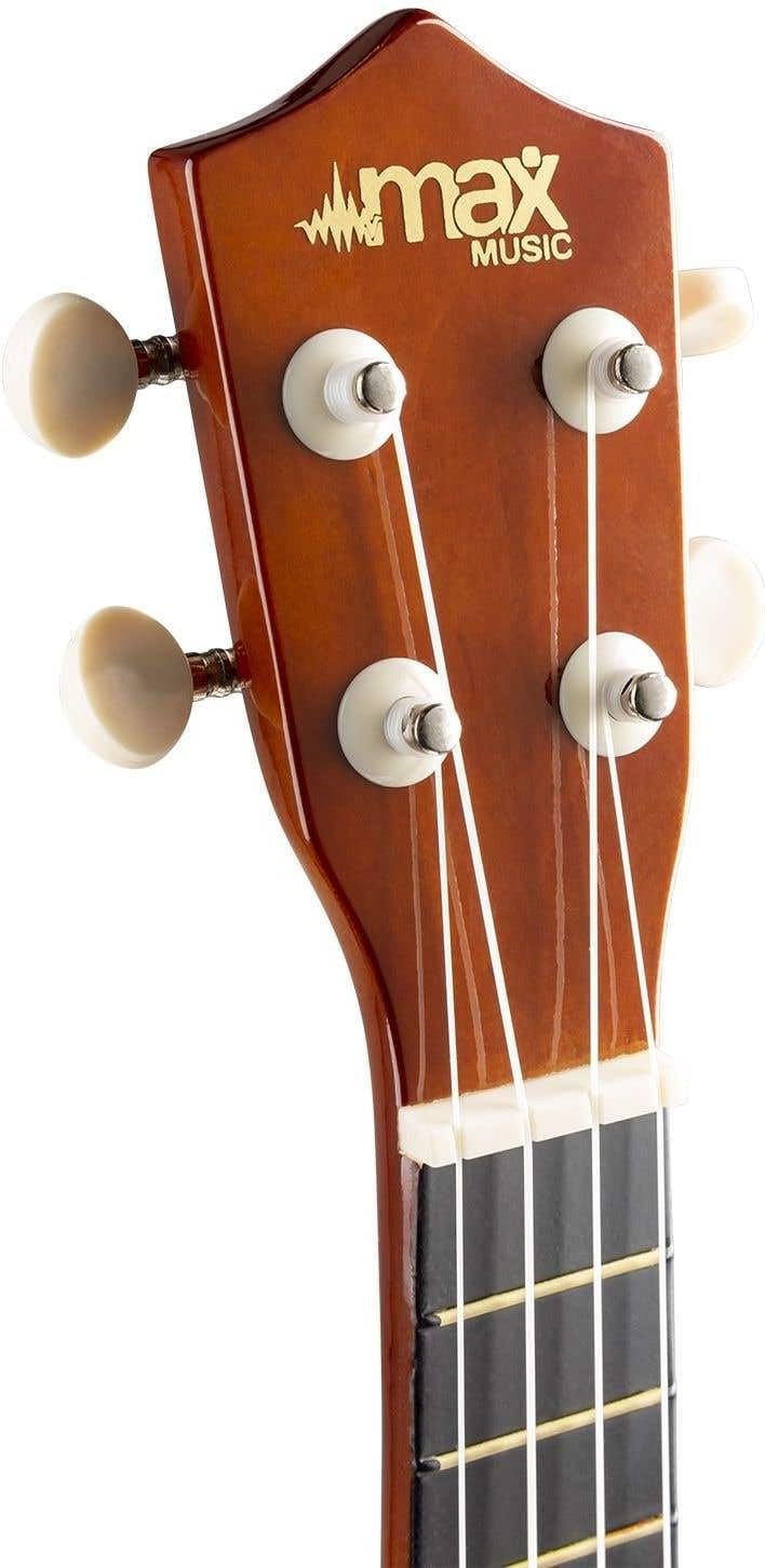 MAX UKEY Ukulele Komplett Set inkl. Plektren, digitalem Stimmgerät und Tasche, 21" mini Gitarre, Uku