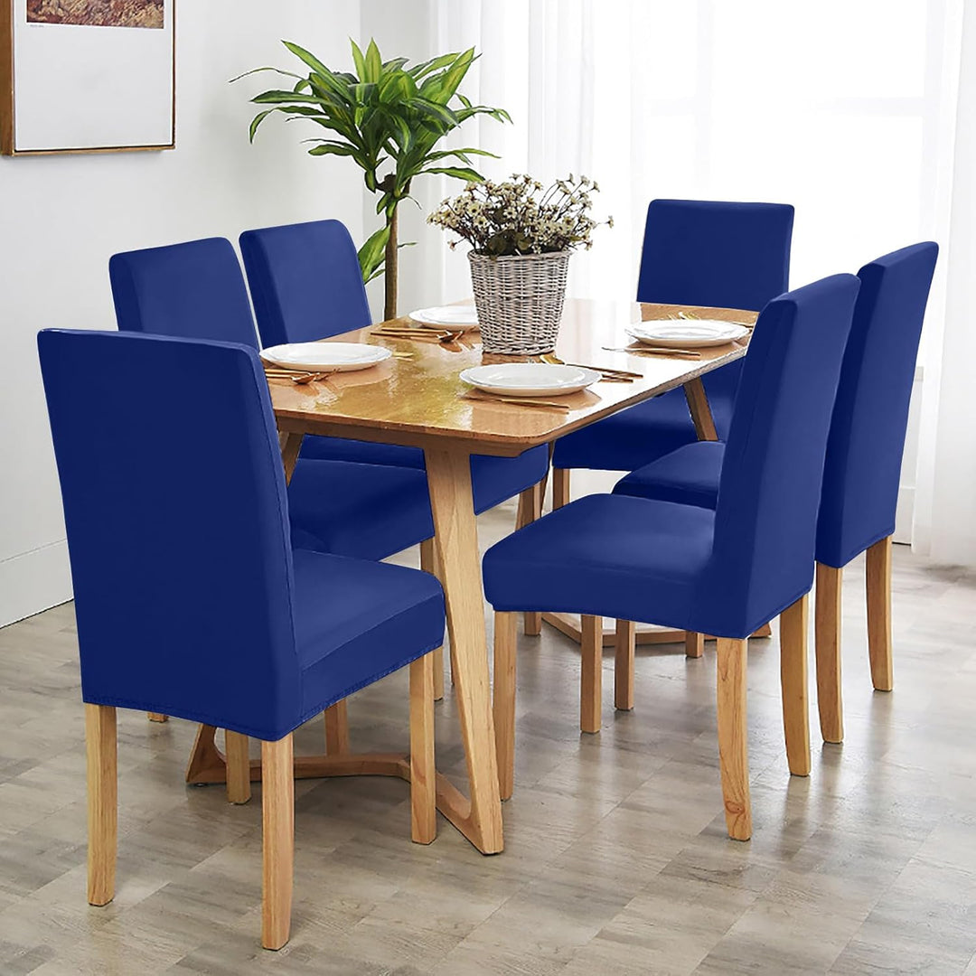 PETCUTE Stuhlhussen 6er Set,Stretch Stuhlhussen für Esszimmerstühle,Waschbarer Elastische Stühle Sch