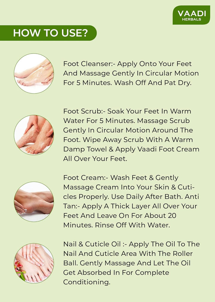 Vaadi Herbal Bio Pedicure Manicure Spa Kit Soothing & Refreshing hands feet toes nails & 135 ml