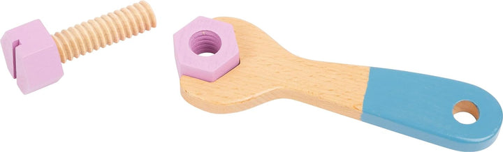 small foot Werkzeugkoffer "Nordic" aus Holz, mit Werkzeugen und Schraubset, 32-teilig, ab 3 Jahren,