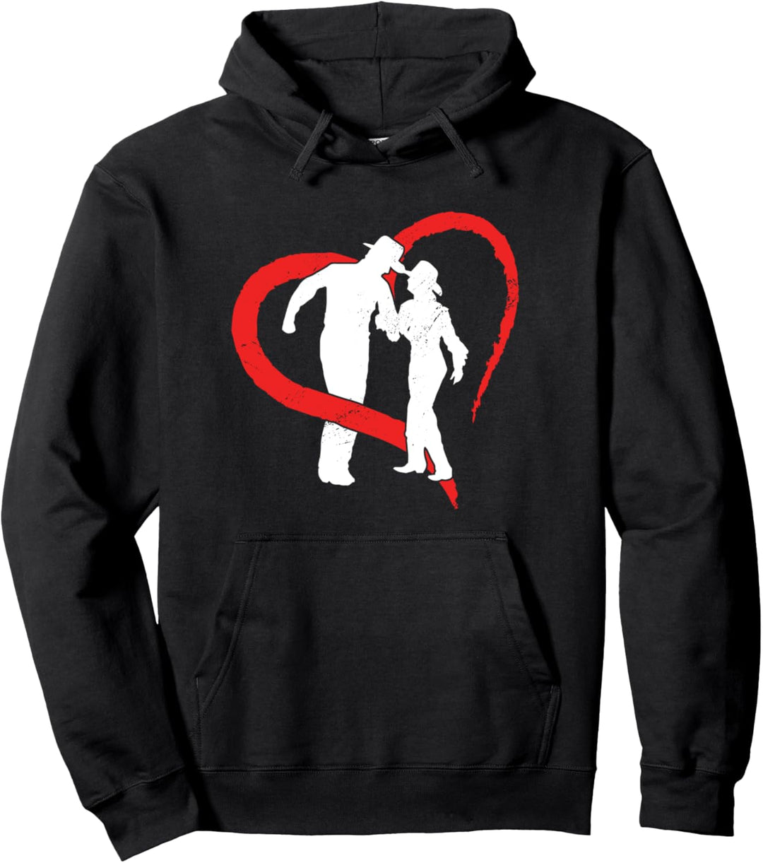 Linedance Herz Puls Tänzerin Tänzer Tanzen Western Geschenk Pullover Hoodie