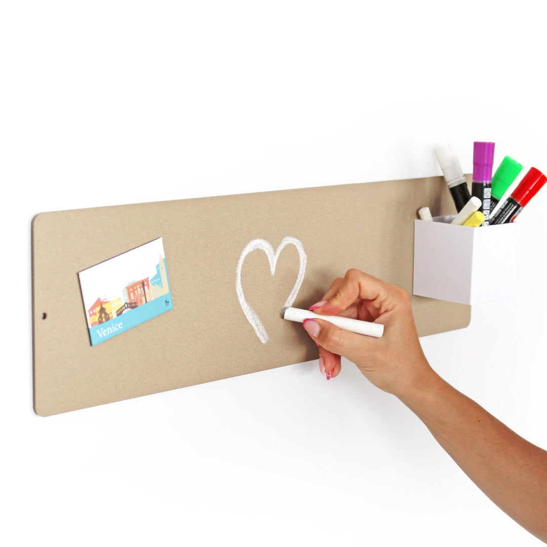 KalaMitica 60114-902-001 magnetische Kreidetafel aus Stahl, Beige, Grösse: 14x50x0,12 cm, Beige