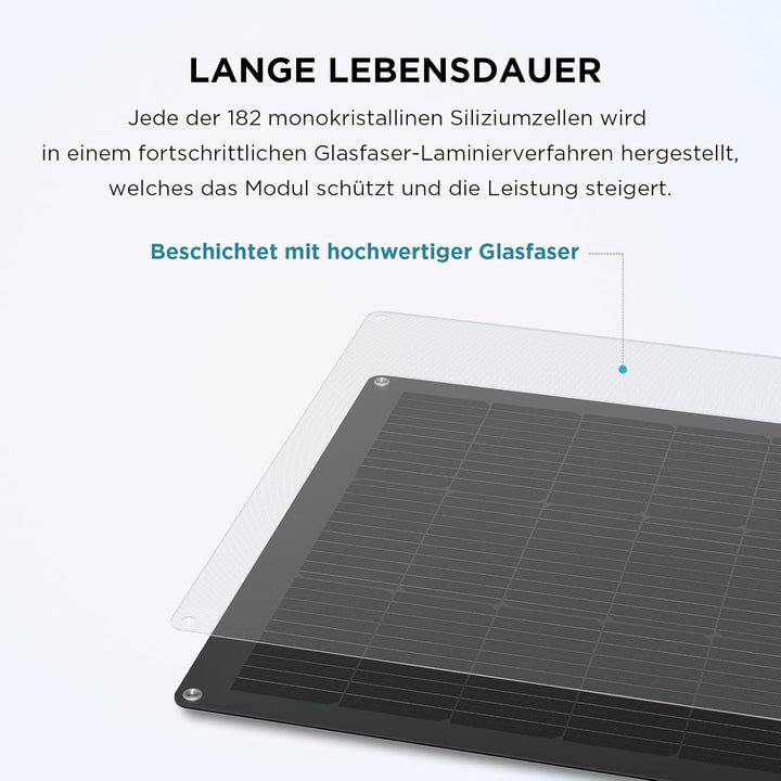 Ecoflow 100W Solar Panel Flexibles Monokristallines Solarpanel IP68 hocheffizient Solarmodul Solarze