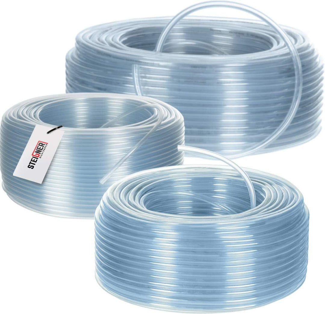 STEIGNER Benzinschlauch Wasserschlauch PVC Schlauch Transparent, Durchmesser: 8-11 mm, Länge: 50 m,