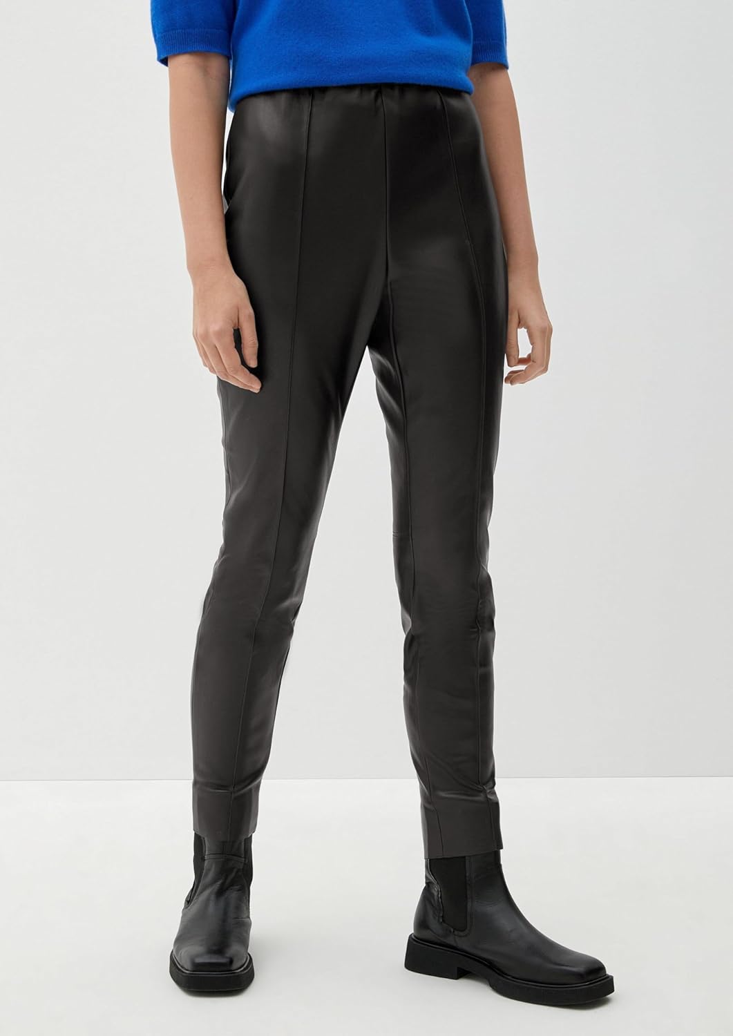 s.Oliver BLACK LABEL Damen Skinny: Leggings aus Lederimitat 36 Schwarz 9999, 36 Schwarz 9999