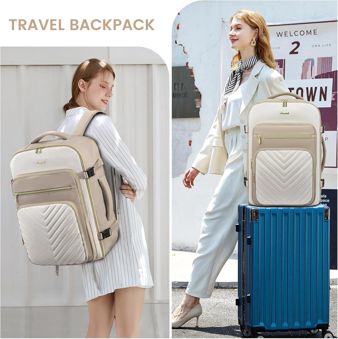LOVEVOOK Handgepäck Rucksack Flugzeug, 50L Reiserucksack Damen Gross, Wasserdicht Laptop Rucksack Da