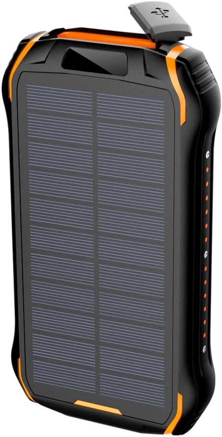 ERBILON Vielseitige 26800mAh Smart Solar Powerbank: Wasserdichtes Solarladegerät mit USB-C, 2 Eingän