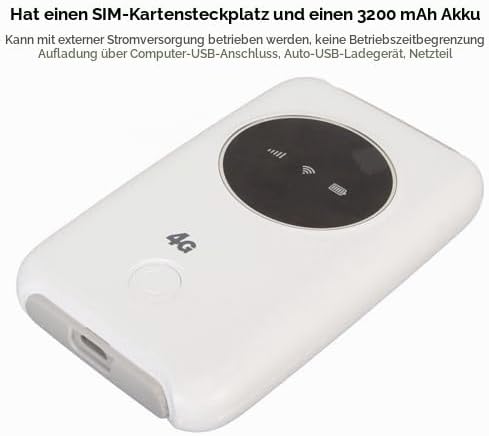 Brrnoo 5G Mobile WiFi Modem, Wireless Mobile Router 300 Mbit/s, Entsperrter 5G WiFi SIM-Kartensteckp