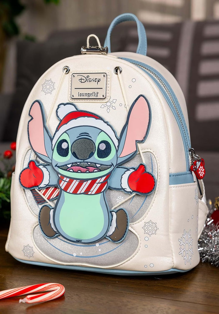 Disney Stitch Holiday Snow Angel Glitter Mini Rucksack, Weiss/opulenter Garten, Einheitsgrösse, Mini