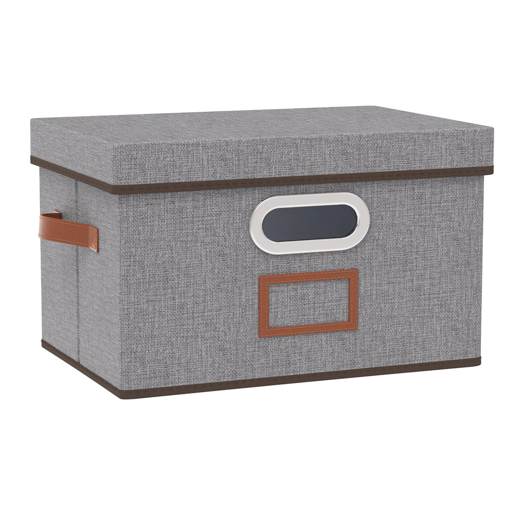 OUTBROS Aufbewahrungsbox mit Deckel und Griff, Faltbarer Aufbewahrungsbox aus Stoff Aufbewahrungskör