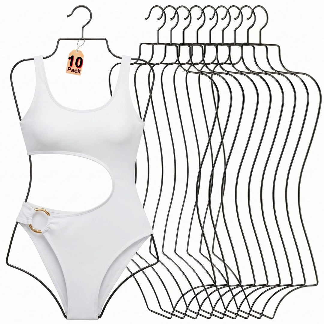 SYNHOZZ Schwarz Draht Körperform Display Kleiderbügel Dessous Kleiderbügel (Schwarz) 10er Pack Metal