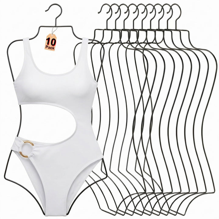 SYNHOZZ Schwarz Draht Körperform Display Kleiderbügel Dessous Kleiderbügel (Schwarz) 10er Pack Metal