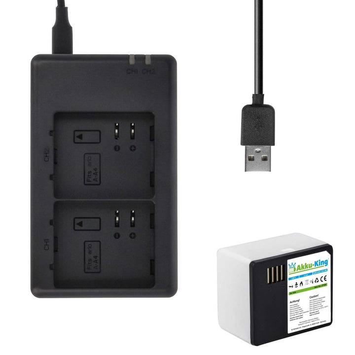 2-Fach Ladestation + Akku Li-Ion 5250mAh - kompatibel mit Netgear Arlo A-4a - für Arlo Ultra, Ultra