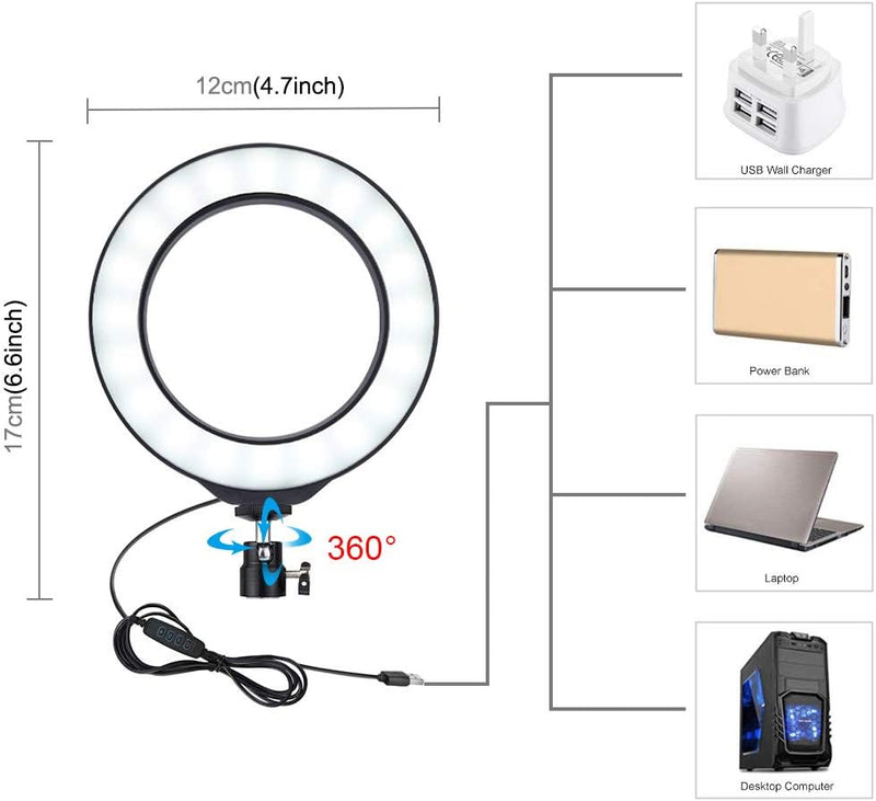 PULUZ 4 in 1 Vlogging Live Broadcast Smartphone Video Rig + 11,7 cm Ring LED Selfie Licht Kits mit M