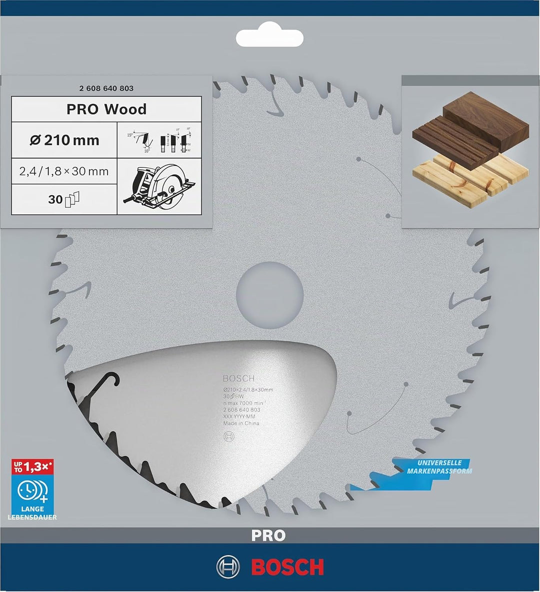Bosch Professional 1x Kreissägeblatt Speedline Wood (für Holz, Sägeblatt Ø 210 x 30 x 2,6 mm, 30 Zäh