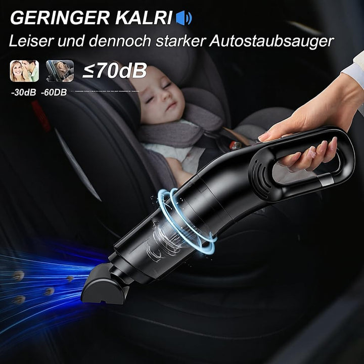 Handstaubsauger Akku mit 10.000Pa Starke Saugkraft,Kabelloser Staubsauger mit HEPA-Filter & Aufsätze