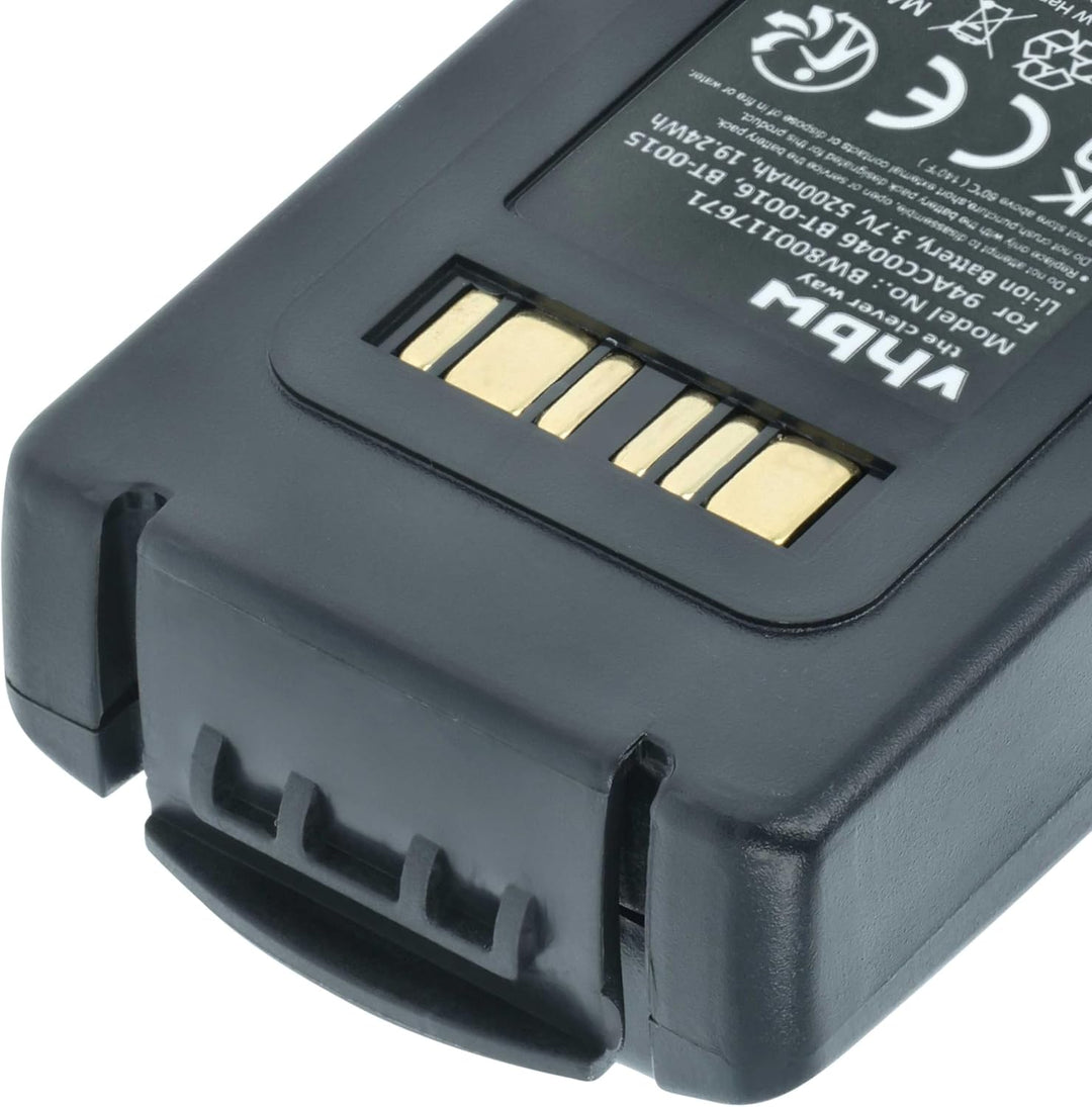 vhbw 1x Akku Ersatz für Datalogic BT-0015, BT-0016 für Barcodescanner POS (5200 mAh, 3,7 V, Li-Ion)