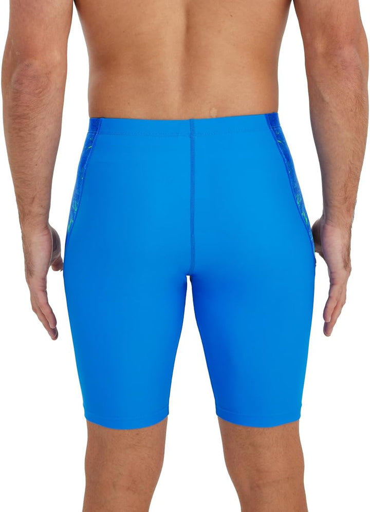 Herren Jammer Badehose Schnelltrocknende Schwimmhose mit V-Schnitt Training Wettkampf Badeanzug Blau