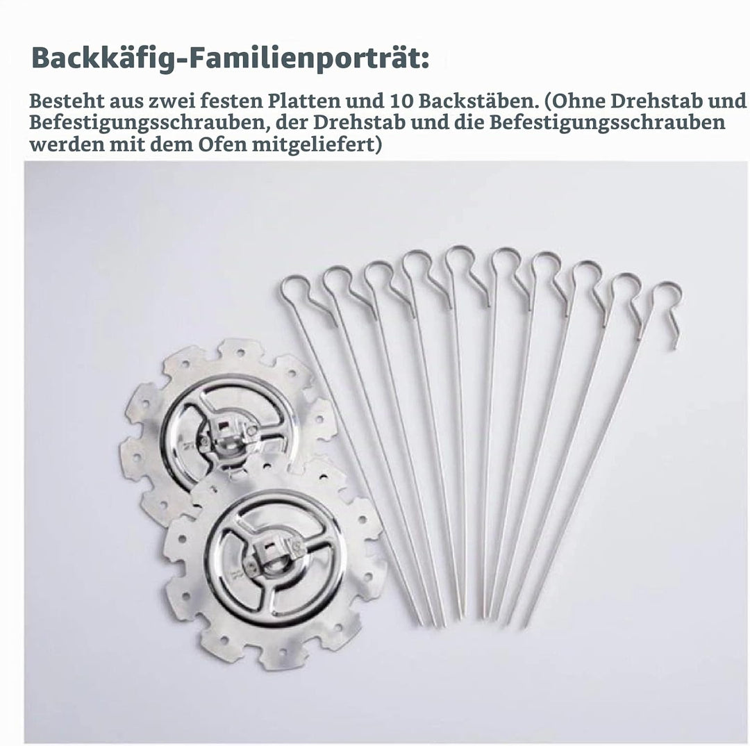 Spiessgestell-Set Edelstahlspiesse Nadelkäfig Kebab Maker Grill Rotierende Fleischgabeln Grillkäfig