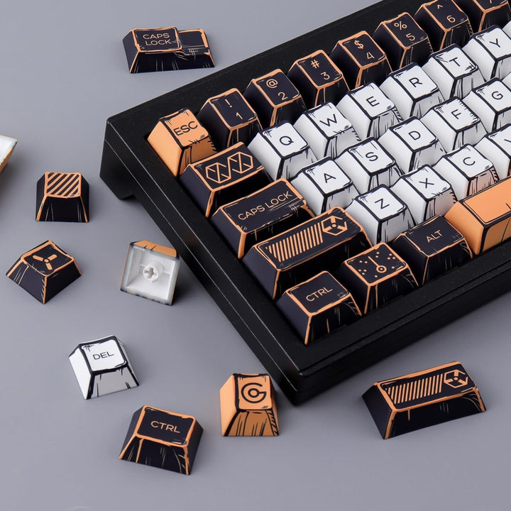 Sunzit PBT Keycaps, 150 Tasten Manga Style Theme Custom Tastenkappen Cherry Profile Dye Sub Keycap S