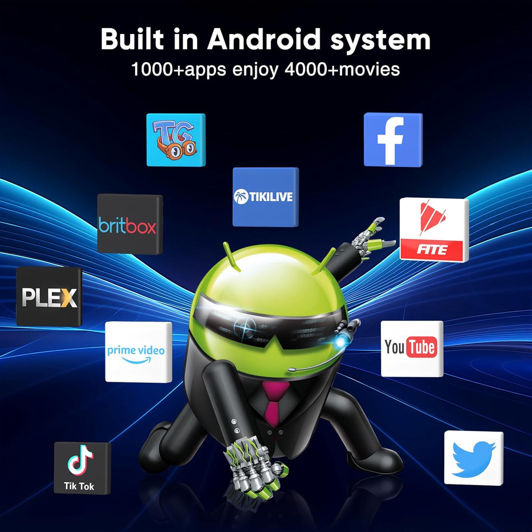 Portable Mini Beamer - Unterstützt 4K 1080P | Auto Trapezkorrektur | 270° Drehung Tragbarer Heimkino