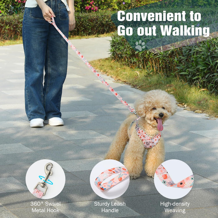 Pawaboo Hundegeschirr mit Hundeleine Set, X-Rahmen Verstellbares Anti Zug Anti-Erstickung Hund Brust