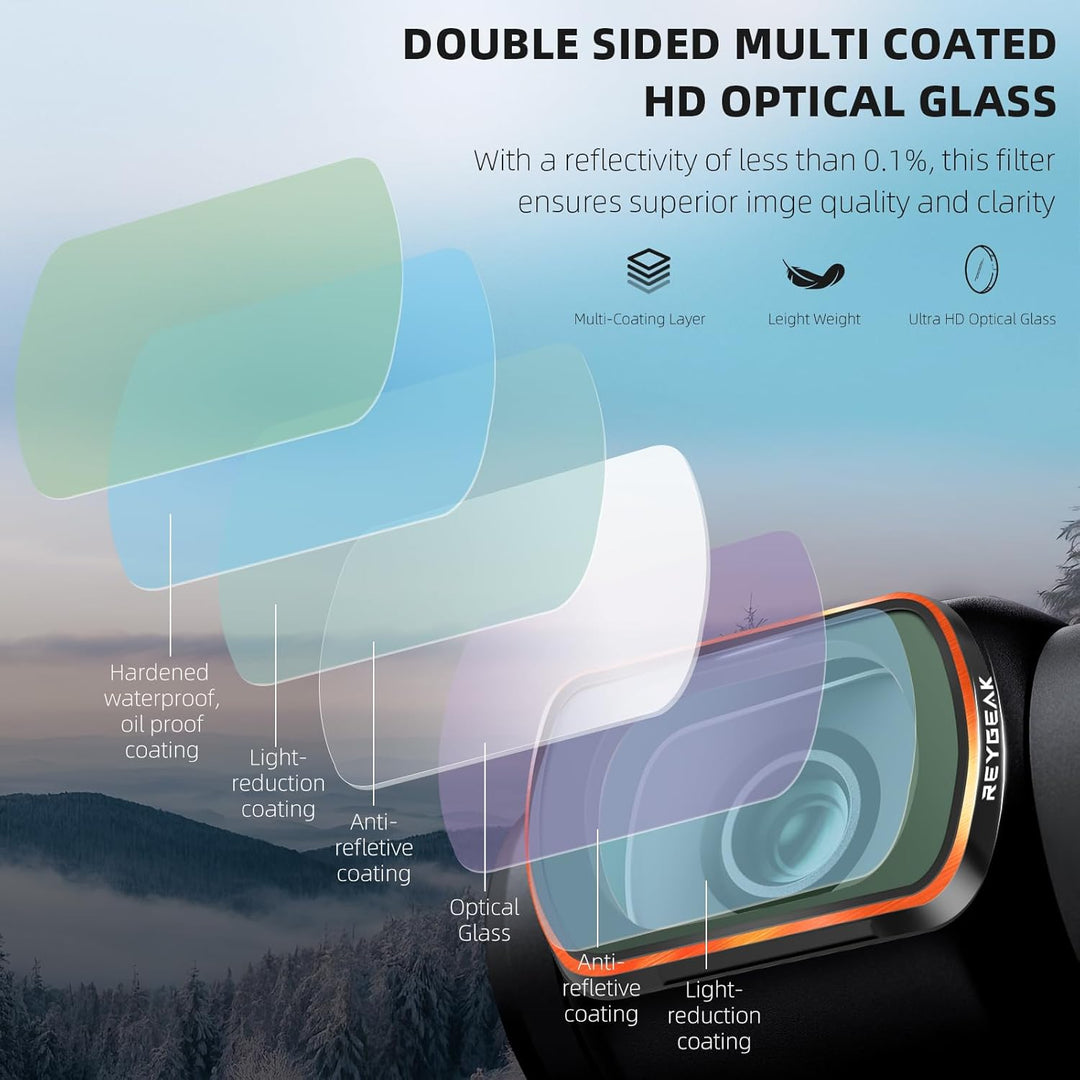 REYGEAK Black Mist Diffusion Filter für DJI Osmo Pocket 3，Schwarze Leichter Diffusionsfilter ，Verträ