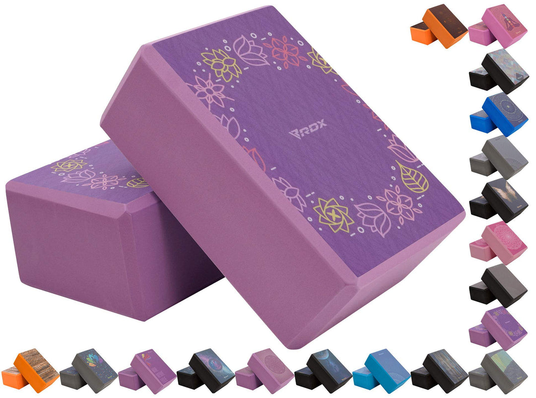 RDX Yoga Block Set, High Density Eva Schaumstoff Blöcke, Rutschfester Leichtes Yogaklotz für Körperb