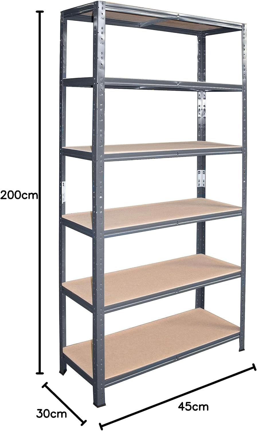 shelfplaza® 200x45x30cm Home Schwerlastregal anthrazit/Metallregal mit 6 Böden/Kellerregal Metall, G