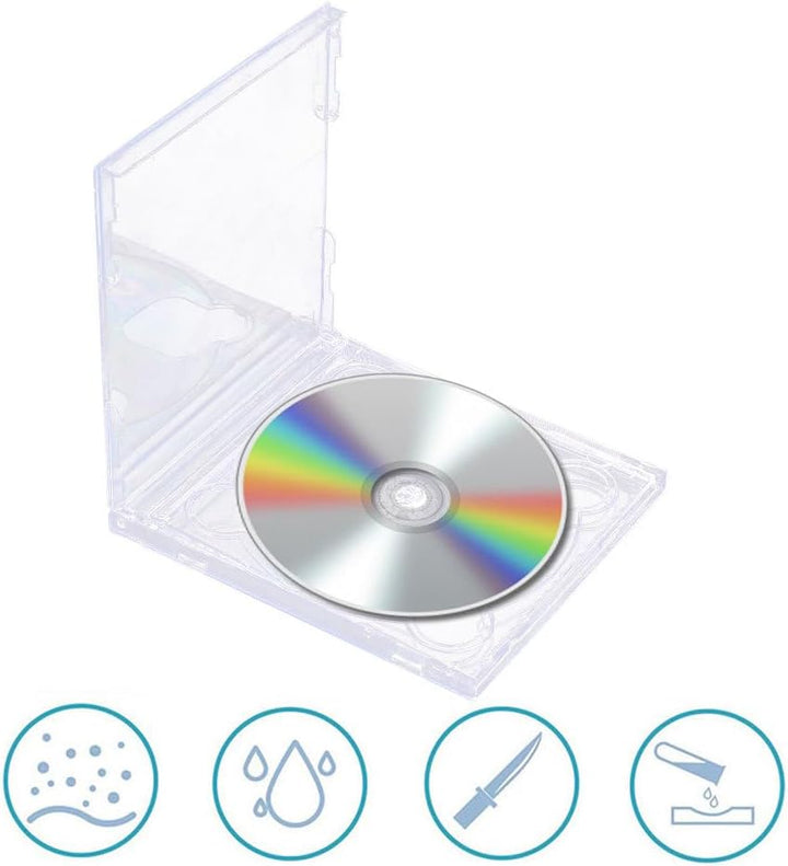 GALPADA 5Er Set Doppel-Cd-Hüllen Transparent Cd-Box Leere DVD-Hüllen Tragbare Aufbewahrung Für Siche