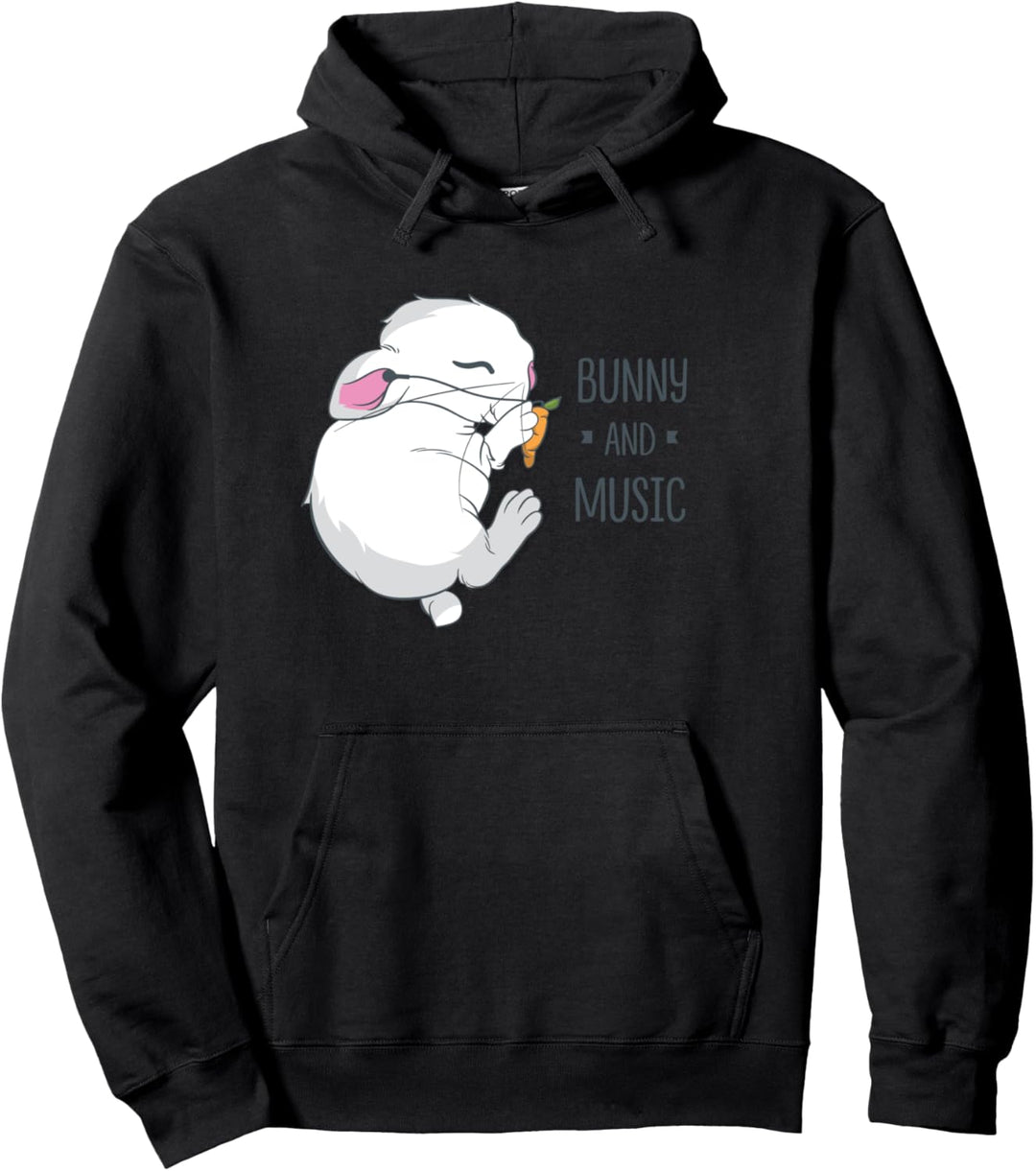 Lustiges Kaninchen Niedlicher Hase Musik Pullover Hoodie