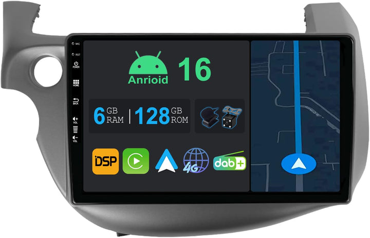 10.1 Zoll Android 14 Autoradio mit Navi Für Honda Fit Jazz 2007-2014 | Octa Core | 6GB 128GB | Einge