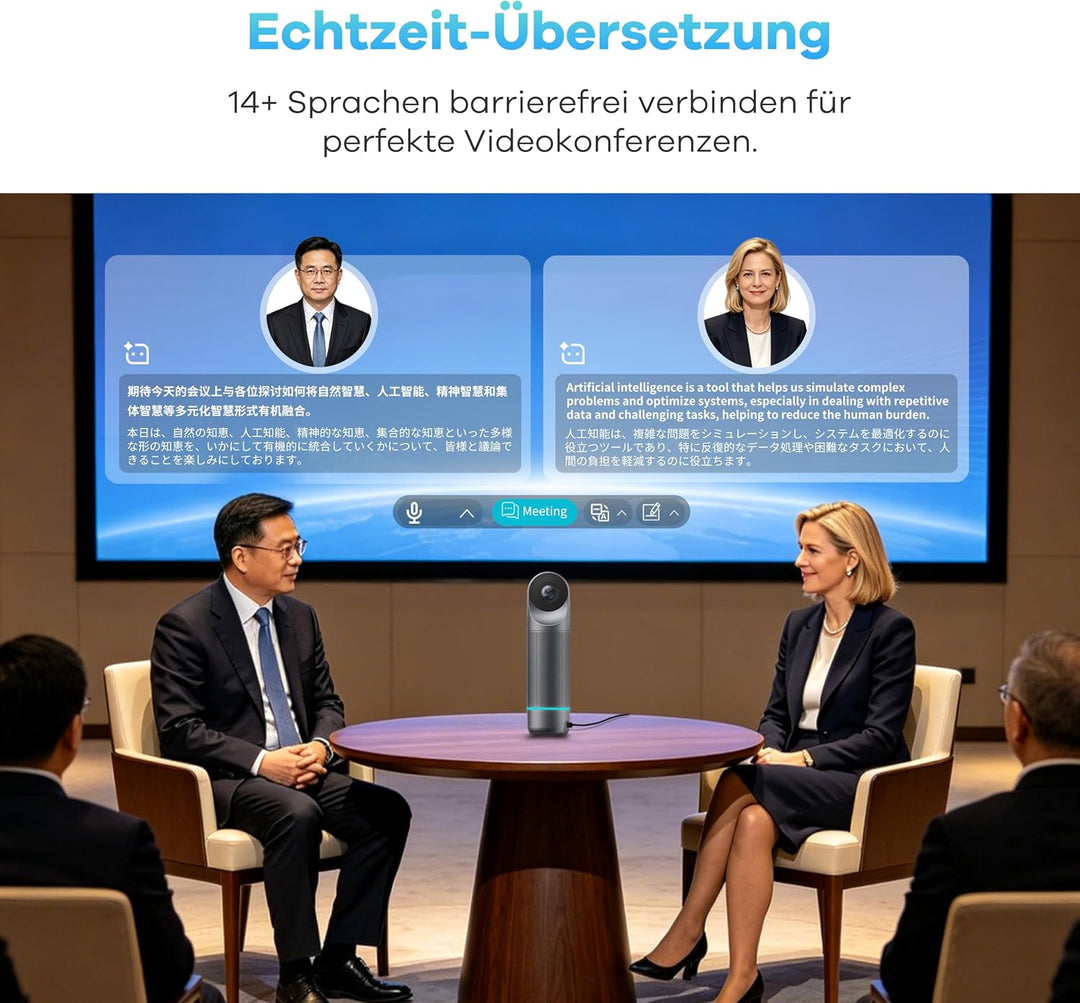 KanDao Meeting Pro 2 4K 360° KI Videokonferenzkamera All-in-One Webcam mit Mikrofon und Lautsprecher