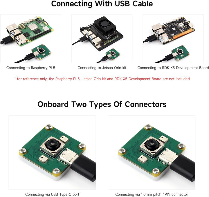 Waveshare IMX378 12MP USB Camera (A), Supports 30 FPS Output, Better Sensitivity In Low-Light Condit