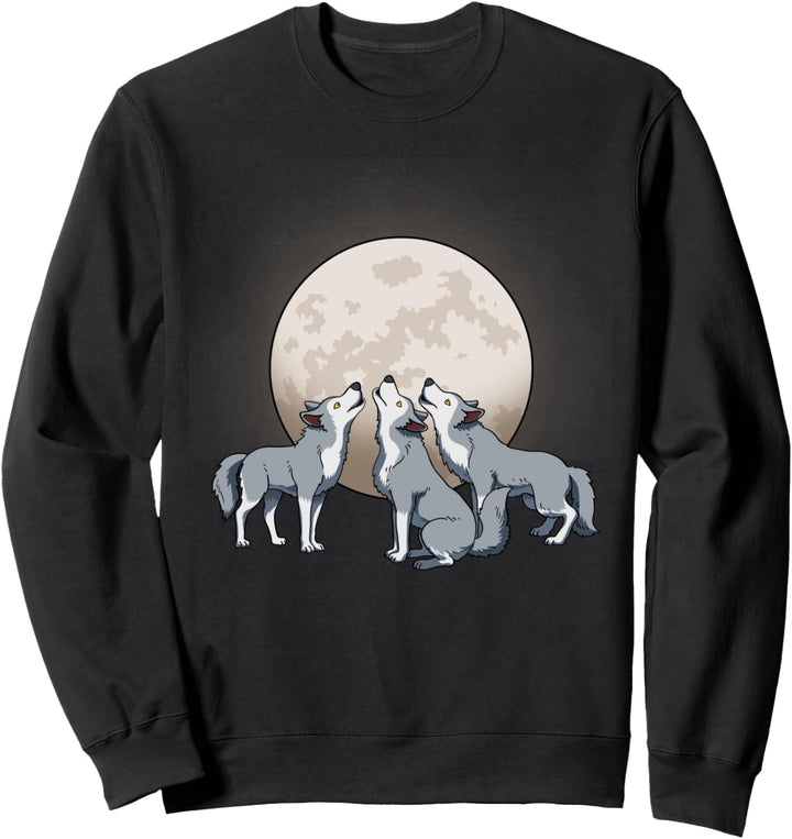 Three Wolves Howling At The Moon Sweatshirt