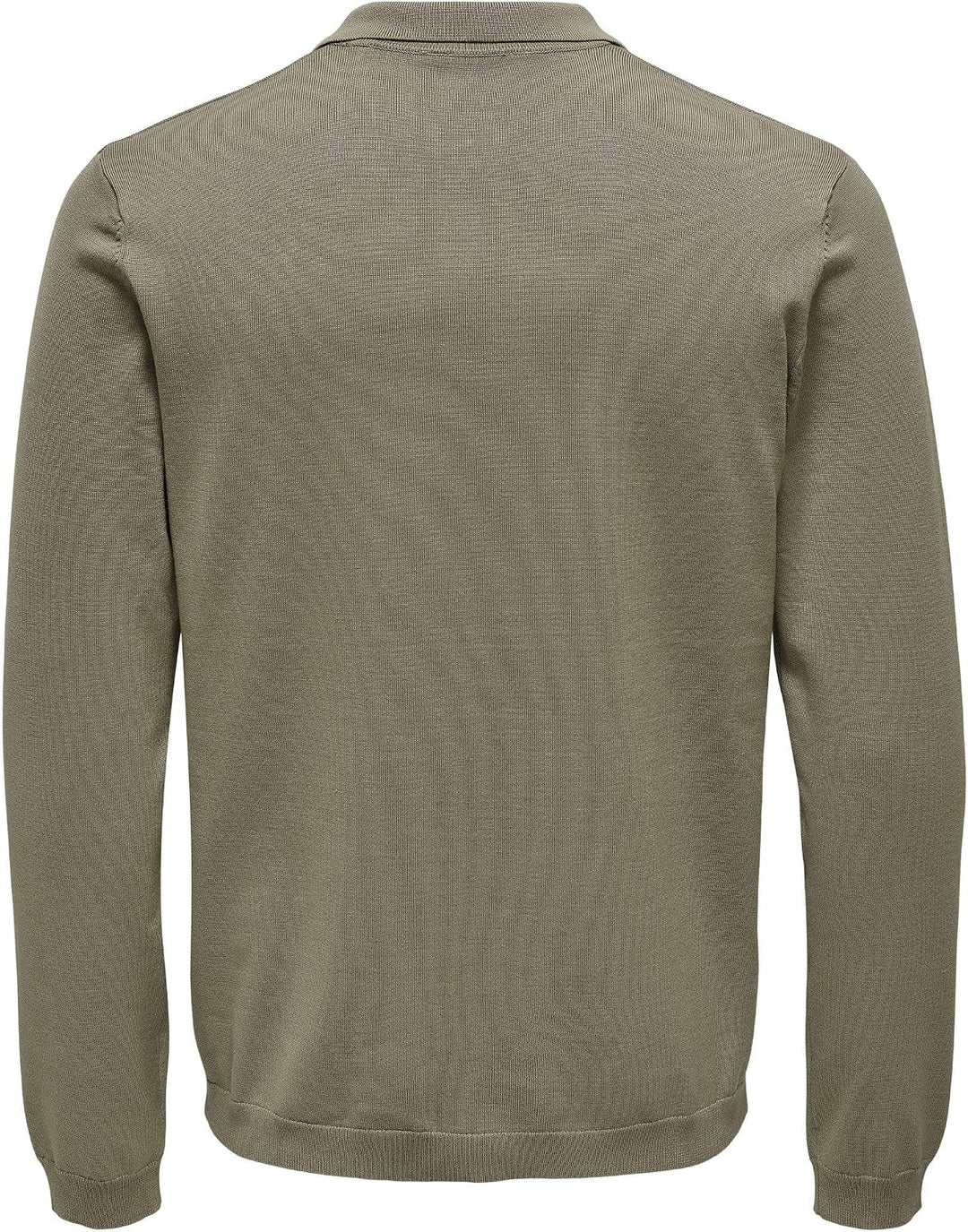 Herren O&amp;S Polo Langarm Shirt Basic Pullover aus Baumwolle Longsleeve Knitted Sweater ONSWYLER, Chin