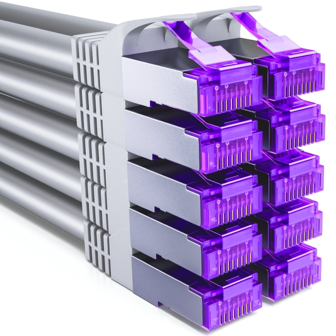deleyCON 10x 1m CAT7 Netzwerkkabel - 10 Gigabit - RJ45 Patchkabel Ethernet Kabel (Kupfer, SFTP PiMF
