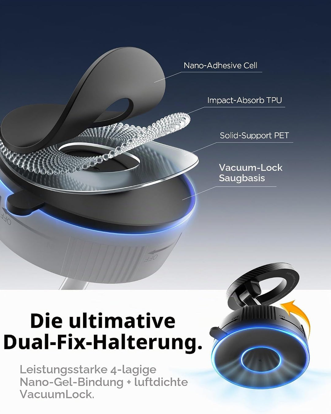 Spigen VacuumLock Magnetische MagSafe Handyhalterung Auto, 3 Fach Verstellbar, 360° Drehbar, Starke