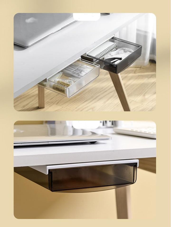 TUKA 2X 1,7L Unterschreibtisch-Schubladen 21x18x5,4cm, Selbstklebende Schubladen, Versteckte Unterba