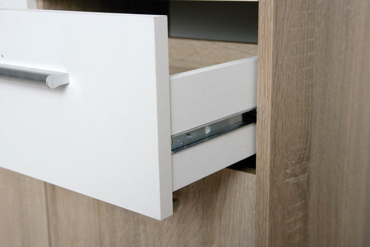 Inter Link – Kommode – Sideboard - Kommode mit 3 Türen und 2 Schubladen – 2 Farbig – Melaminbeschich