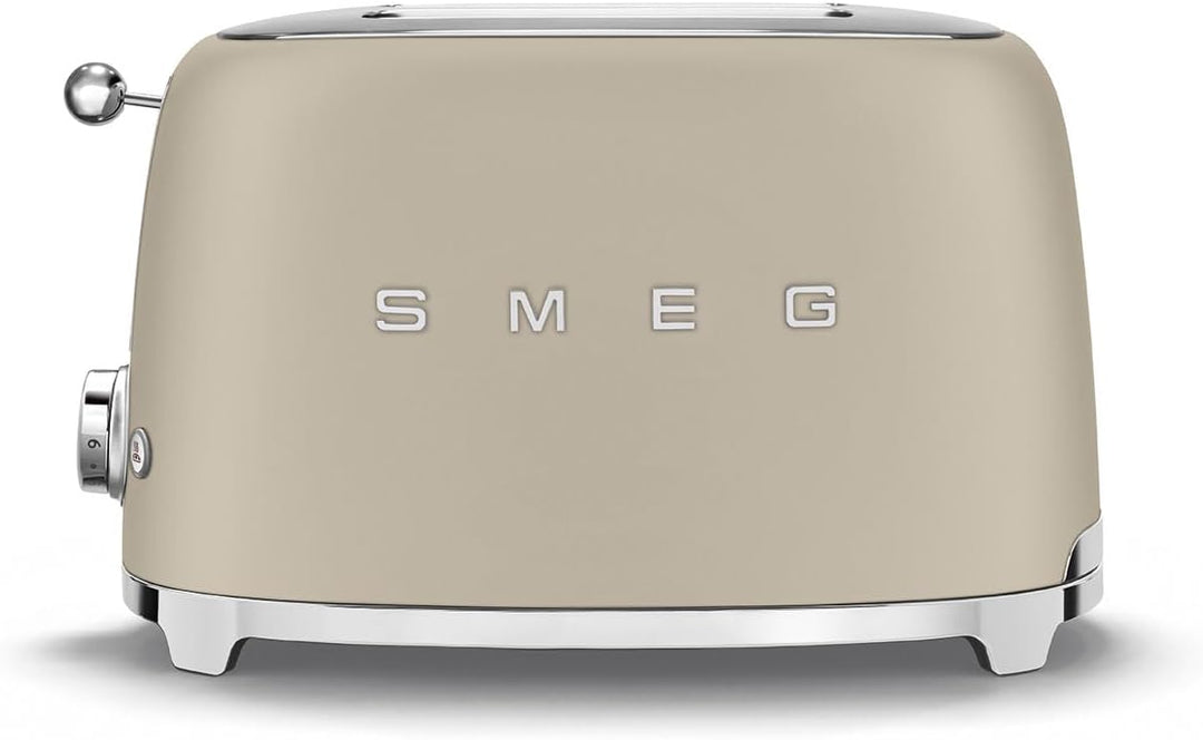 Smeg, 2x2 TSF01MLMEU -Toaster, 2 Schlitze für 2 Scheiben, 6 Vergoldungsniveaus, Heizfunktion, Abtau-