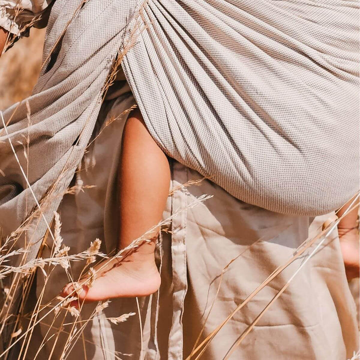 Hoppediz Ring-Sling, Baby-Tragetuch ab Geburt, 100% kbA-Baumwolle, Design Djerba