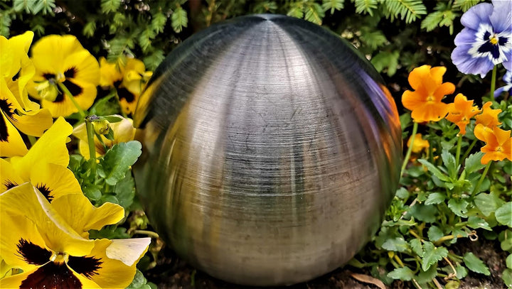 Dekokugel schwarz matt gebürstet 3er Set 15-10-10 cm aus Edelstahl Kugel Dekorationskugel Gartenkuge