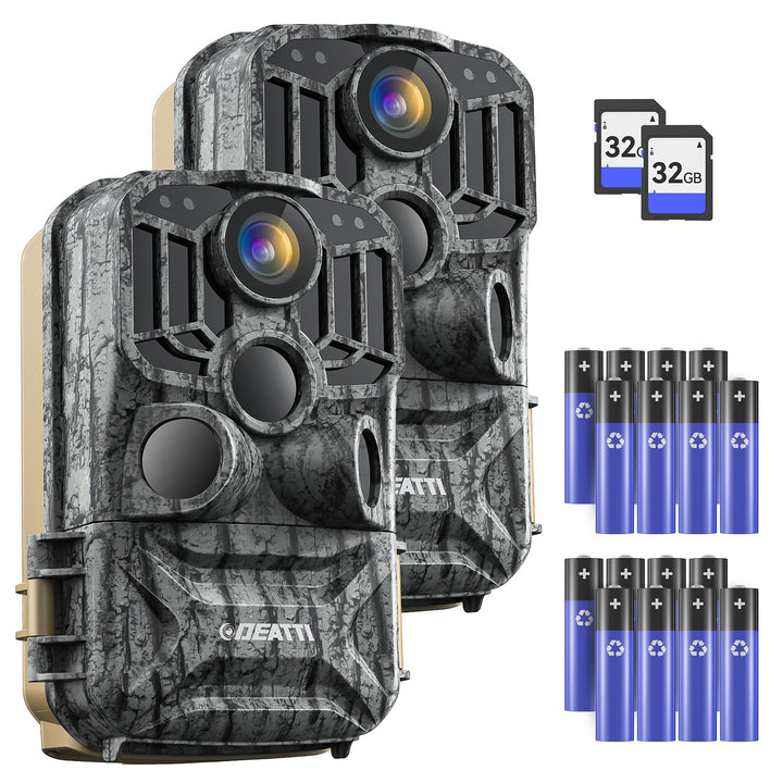 DEATTI 2Pcs Wildkamera mit Handyübertragung APP, 4K 48MP HD WLAN Bluetooth Wildkamera mit Bewegungsm