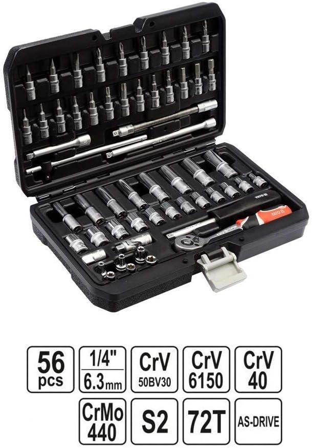 Yato SOCKET SET 14 56PCS, YT-14501, 27 x 17.7 x 6 cm