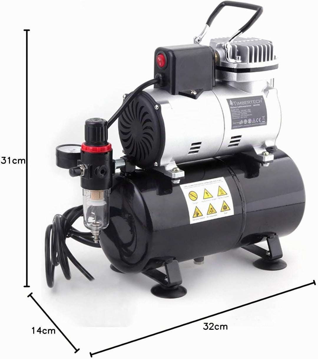 Timbertech ABPST08 Aufgerüstet Airbrush Kompressor Mächtig Luftstrom und Luftdruck mit Kühlung Lüfte
